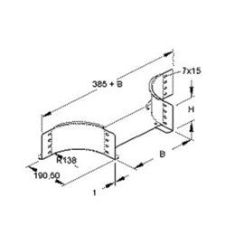 862849 Niedax RTAS 110.300 Anbau T Stück, 110x300 mm, t=2,0 mm Produktbild