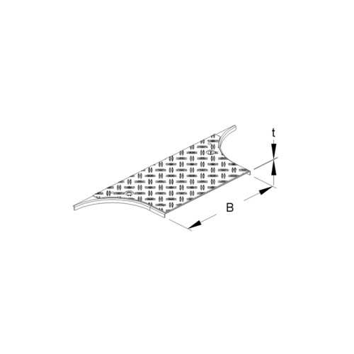 863846 Niedax RTADVSRS 300 Deckel für Anbau T Stück, Breite 305 mm, t=4,5 mm Produktbild Front View L