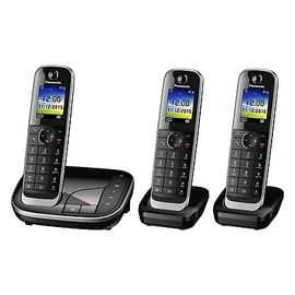 KX-TGJ323GB Panasonic Telefon Schnurlos plus 2 Mobilteile AB und Freisprechen sw Produktbild