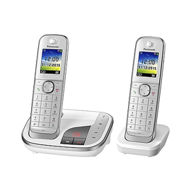 KX-TGJ322GW Panasonic Telefon Schnurlos TGJ320 plus 2.es Mobilteil ws Produktbild front M