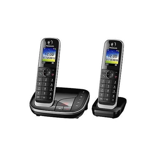 KX-TGJ322GB Panasonic Telefon Schnurlos TGJ320 plus 2.es Mobilteil sw Produktbild Front View L