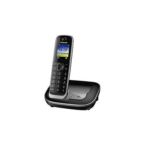KX-TGJ310GB Panasonic Telefon Schnurlos Anruferansage sw Produktbild Front View L