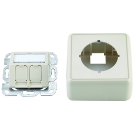 24441124 AP-Dose 2-fach unbestückt weiß RAL1013 Produktbild front M