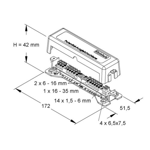 2309 Kleinhuis KLEINHUIS Potential Ausgleichsschiene Produktbild Front View L