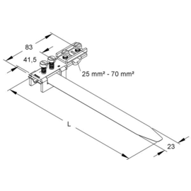 39/6 Kleinhuis KLEINHUIS Erdungsbandschellen 25 165mm Produktbild front M