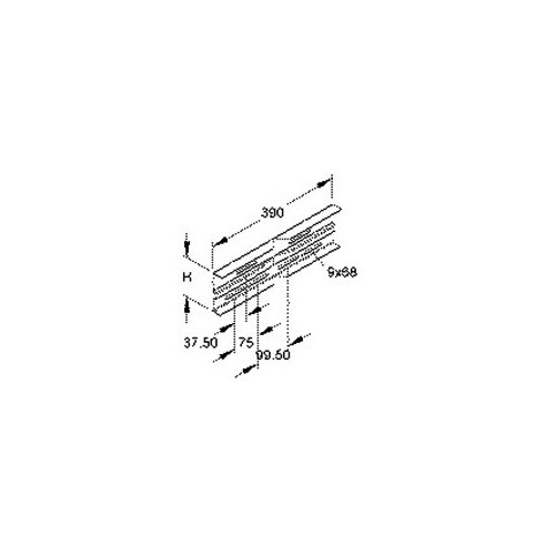 305377 Niedax WSWV 105.390 Winkelverbinder, horizontal, 106,5x390 Produktbild Front View L