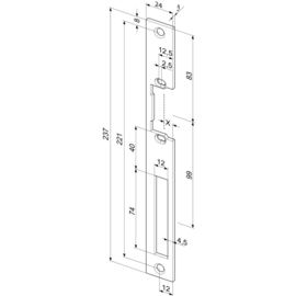 -------23B35-01 Eff Eff FLACHSCHLIEßBLECH FUER 16W (1 LOCH) EST Produktbild front M