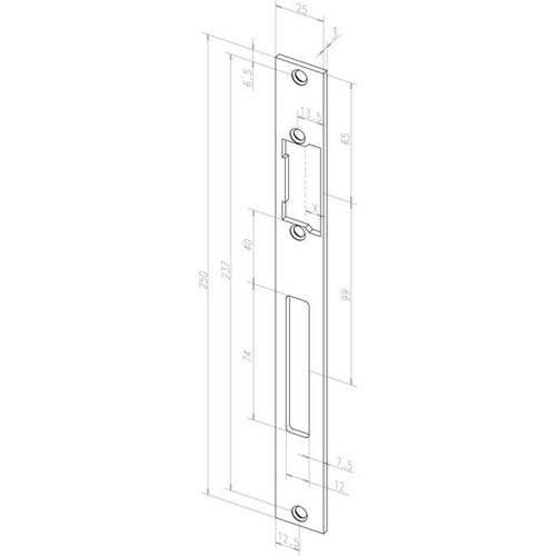 -------69135-01 Eff Eff SCHLIESSBLECH PROFIX 2 EST 691 UNIVERSAL HZ 250x25MM Produktbild Front View L