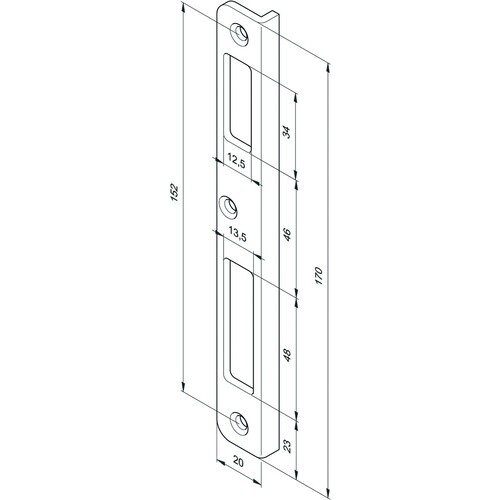 Z09XSBL-01----5 Eff Eff WINKELSCHLIESSBLECH KURZ DIN RECHTS FÜR Produktbild Front View L