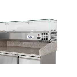 232033 Hendi Pizzatisch dreitürig mit Aufsatzkühlvitrine Produktbild
