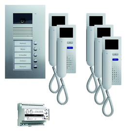 PVU1650-0010 TCS 5 Teilnehmer Video-Set Serie AVU UP mit Innenstelle Hörer Produktbild front M