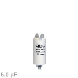 021050 Europart KONDENSATOR 5 µF Durchm. 35, Länge 66, mit Fahnen 80mm Produktbild