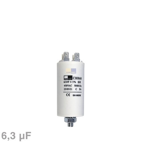 021063 Europart KONDENSATOR 6,3 µF Durchmesser: 35 mm Länge: 66 mm Produktbild Front View L