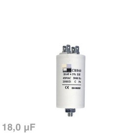 021180 Europart KONDENSATOR 18 µF Durchm 40 Länge 71 mit Fahnen 84mm Produktbild