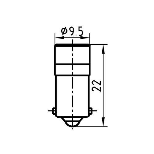 53092411 Barthelme Barthelme Single-LED BA9s 24-28V AC/DC rot Produktbild Front View L