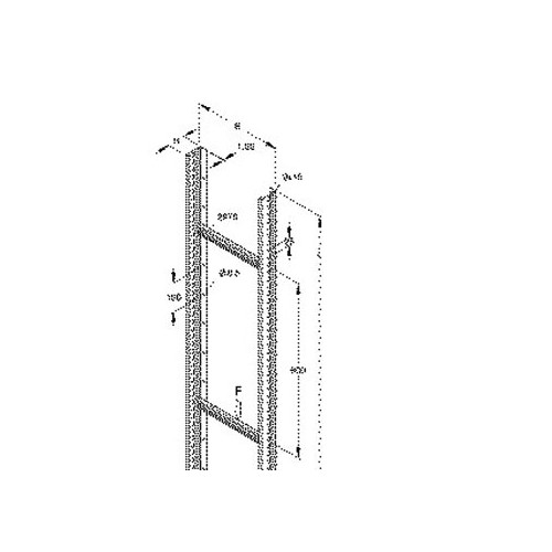 921423 Niedax STL 60.306/6 Steigetrasse, 60X300x6000 mm, 1 kN Sprossenabstand 60 Produktbild Front View L