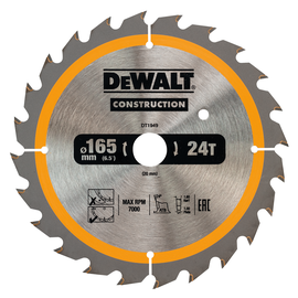 DT1949-QZ DeWalt DT1949 Kreissaegeblatt Akku 165/20mm 24WZ Produktbild front M