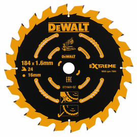 DT1669-QZ DeWalt DT1669 Kreissaegeblatt Akku 184/16mm 24WZ Produktbild front M