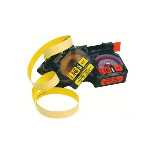 D18443 DYMO Rhino Band IND, Vinyl 9mm x 5,5m, schwarz auf weiß Produktbild Front View L