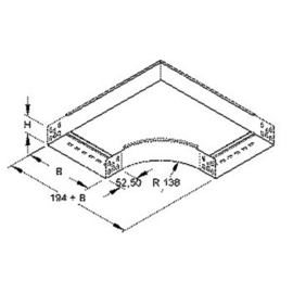 333585 Niedax RES 60.300 E3 Bogen 90°, 60x302 mm, mit ungelochten Seitenholmen Produktbild