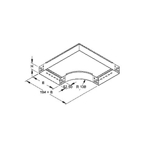 333585 Niedax RES 60.300 E3 Bogen 90°, 60x302 mm, mit ungelochten Seitenholmen Produktbild Front View L