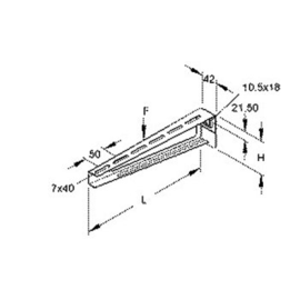 840342 Niedax KTAM 300 E3 Hängestiel und Wandausleger, mittelschwer, 85x310 Produktbild