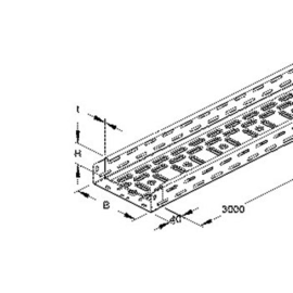 257355 Niedax RLV 60.150 Kabelrinne leicht, 60x150x3000 mm, t=0,75 mm, gelo Produktbild