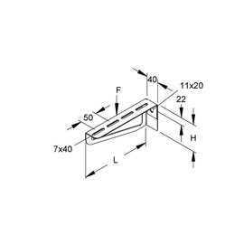 078530 Niedax KTAM 150 Hängestiel  und Wandausleger, mittelschwer, 60x160 mm,  Produktbild