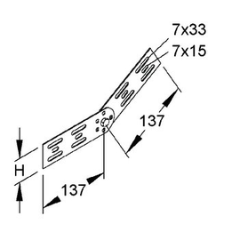 227709 Niedax RGV 60 Gelenkverbinder, vertikal, Höhe 47 mm Produktbild