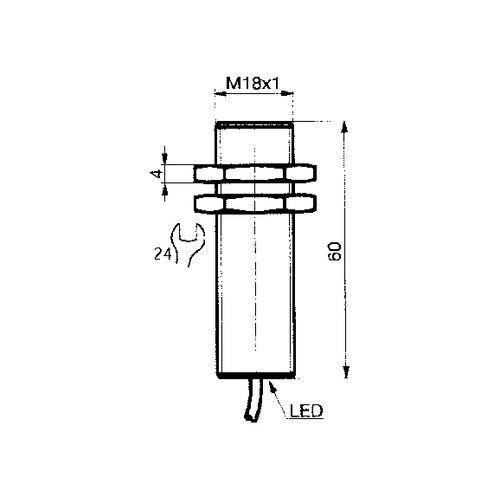 124311 Pepper&Fuchs NBB5-18GM60-WS Näherungsschalter 1xW, 20-253V 5mm Produktbild Front View L