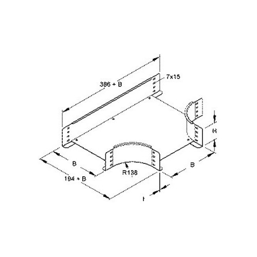 862900 Niedax RTSS 110.100 T Stück, 110x100 mm, t=2,0 mm, mit ungelochten S Produktbild Front View L