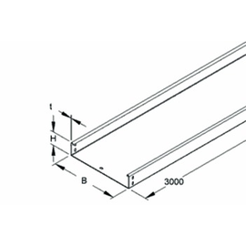 898299 Niedax RSUS 60.400 OV Kabelrinne schwer, 60x400x3000 mm, t=2,0 mm, ungel Produktbild front M
