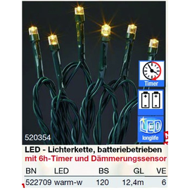 522709 Hellum Lichterkette mit Daemmerungssensor 120 LED ww batterieb. Produktbild front M