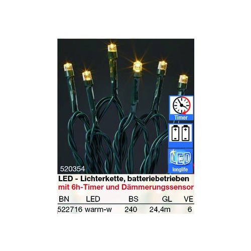 522716 Hellum Lichterkette mit Daemmerungssensor 240 LED ww batterieb. Produktbild Front View L