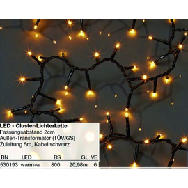 530193 Hellum Clusterlichterkette L:15,98m 800 LED ww innen/aussen Produktbild