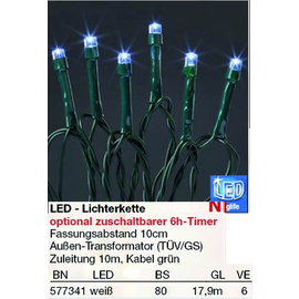 577341 Hellum Lichterkette 80 LED w Trafo mit Timer aussen Produktbild front M