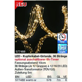 577488 Hellum Girlande Kupferkabel 576 LED ww 36 Straenge Timer aussen Produktbild front M