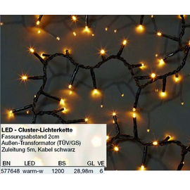 577648 Hellum Clusterlichterkette L:23,98m 1200 LED ww innen/aussen Produktbild