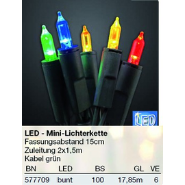 577709 Hellum Lichterkette 100 LED bunt Produktbild