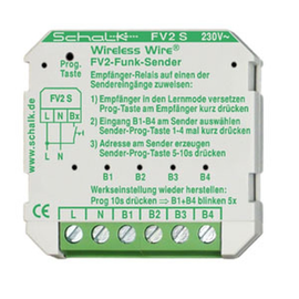fv2s09 Schalk Funk Sender mit 4 Eingängen 230V AC (UP) Produktbild