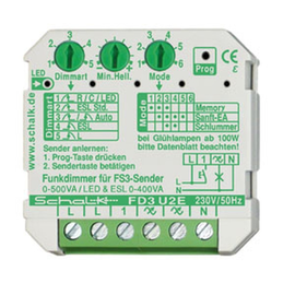 FD3 U2E Schalk Funk-Universal-Dimmer 230VAC (UP) auch f. LED/ESL Produktbild