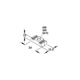 947409 Niedax GMZ M6 F Gleitmutter, Gewinde M6 für Schlitzweite 18 mm Produktbild