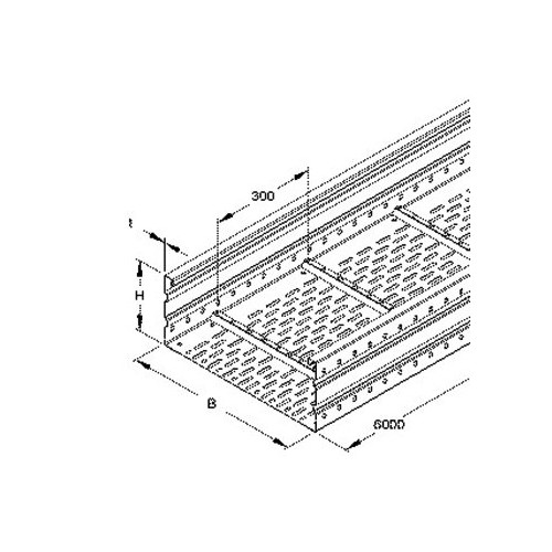 315703 Niedax WRL 200.200 Weitspannkabelrinne, 200x200x6000 mm, t Produktbild Front View L