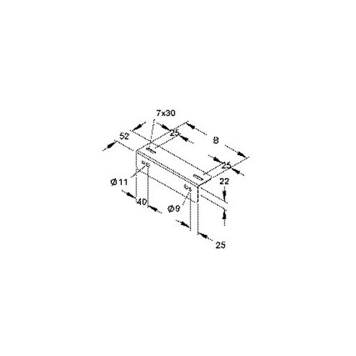 190003 Niedax WA 200 Wandauflager, Breite 210 mm Produktbild Front View L