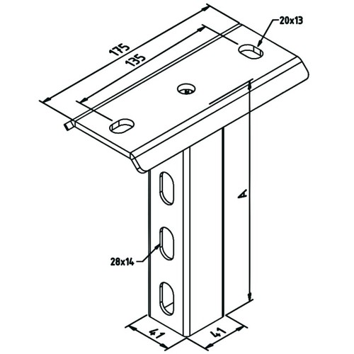 10295 Trayco P41-1000-DG Hängestiel 1000 Produktbild Front View L