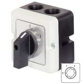 M10 P ST022+G2 Benedict Stufenschalter 2 polig mit Nullstellung, 2 Stufen 0-1-2 Produktbild front M
