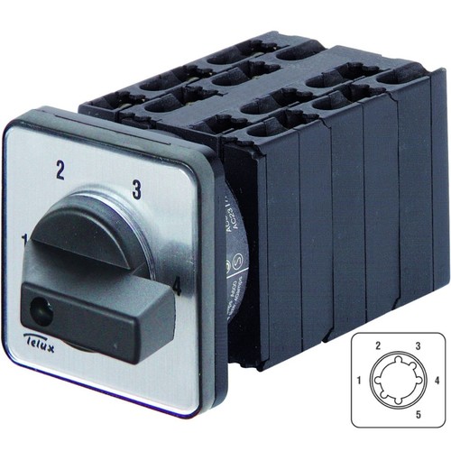 M10H E ST51+G2 Benedict Stufenschalter 1 polig ohne Nullstellung, 5 Stufen 1-2-3 Produktbild Front View L