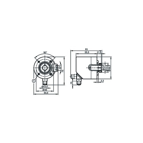 RO3100 IFM Electronic Drehgeber Produktbild Front View L