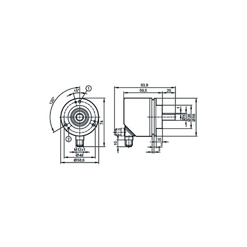 RV3100 IFM Electronic Drehgeber Produktbild Front View L