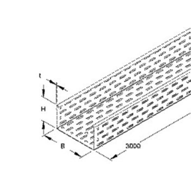 245406 Niedax RL 110.500 F Kabelrinne, 110x500x3000 mm, t=1,0 mm, gelocht inkl Produktbild front M